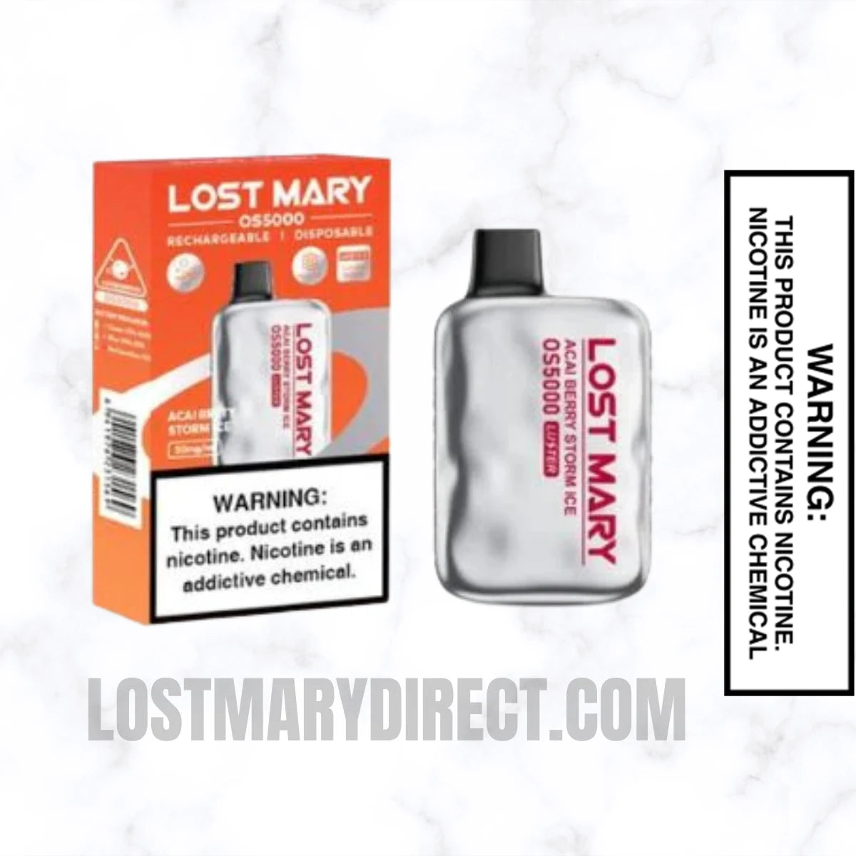 Acai Berry Storm Ice Lost Mary OS5000 Luster Edition Vape With Package Box