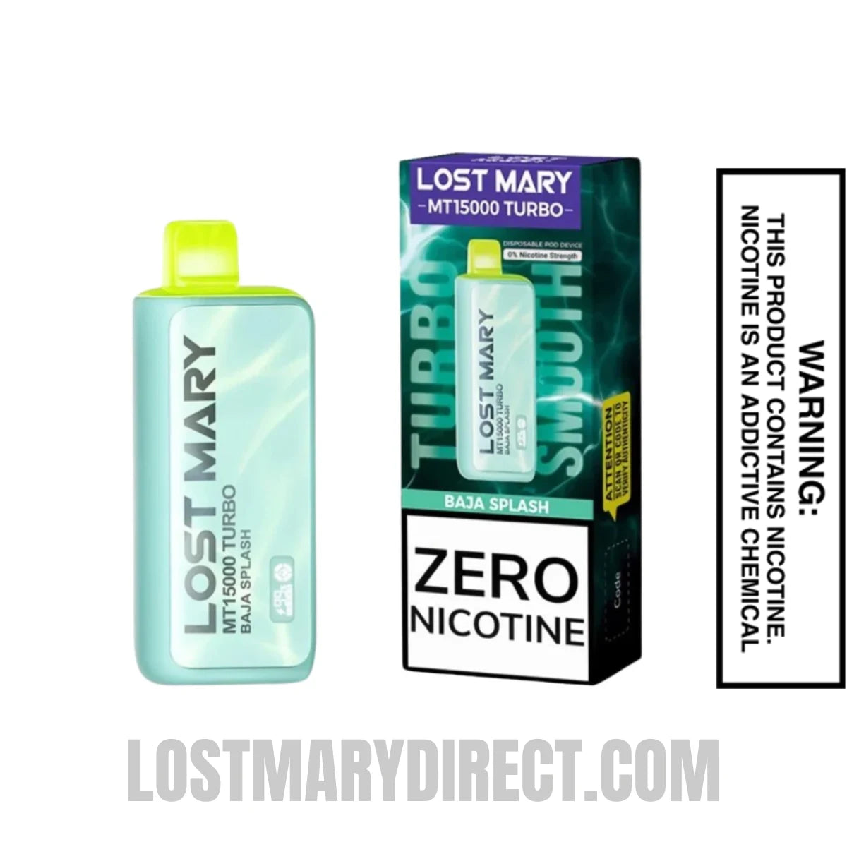 Baja Splash Lost Mary MT15000 Turbo Vape - 0% Nic With Package Box