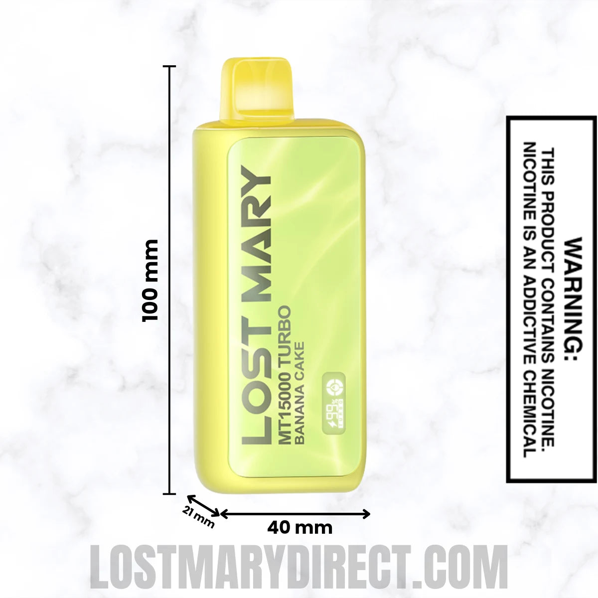 Banana Cake Lost Mary MT15000 TURBO Vape Dimension