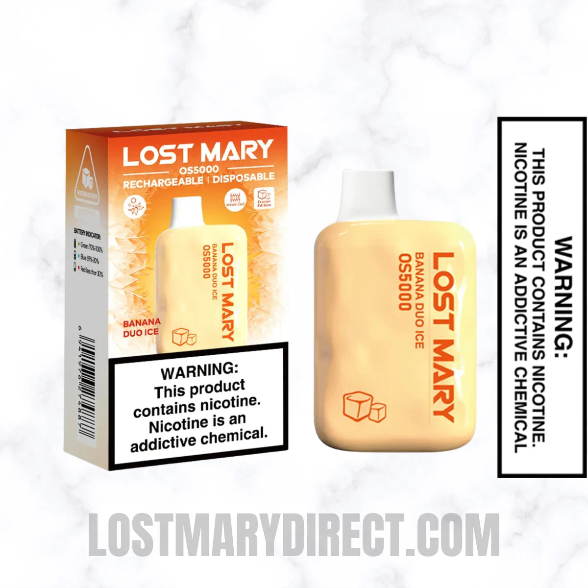 Banana Duo Ice Lost Mary OS5000 Frozen edition Vape With Package Box