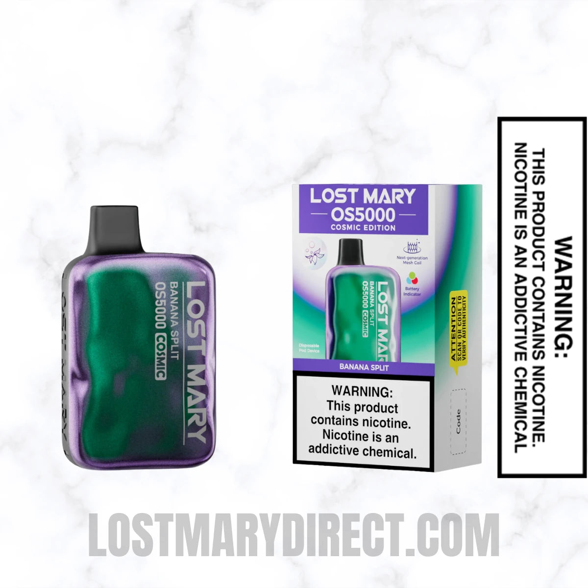 Banana Split Lost Mary OS5000 Cosmic Edition Vape With Package Box