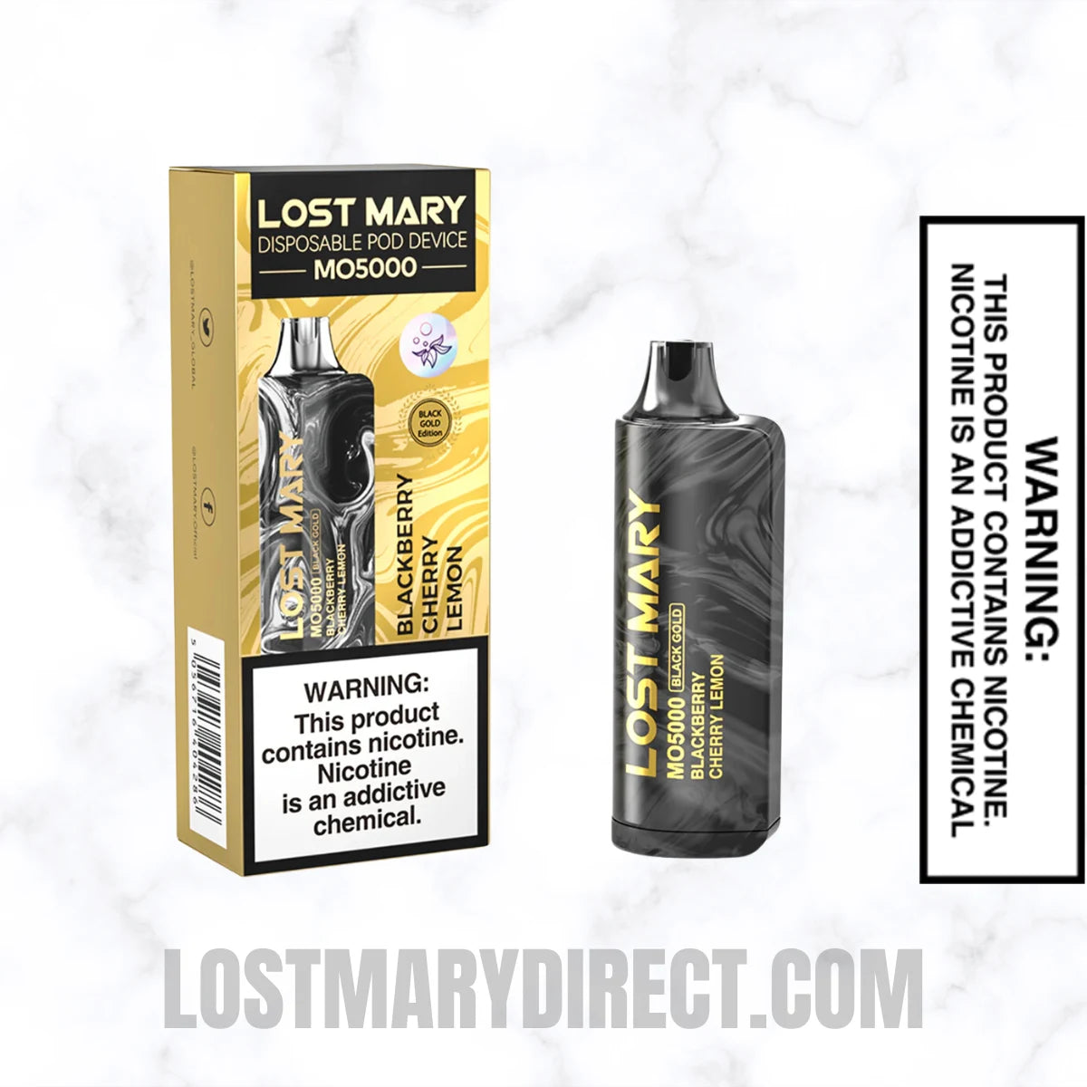 Blackberry Cherry Lemon Lost Mary MO5000 Disposable Vape With Package Box