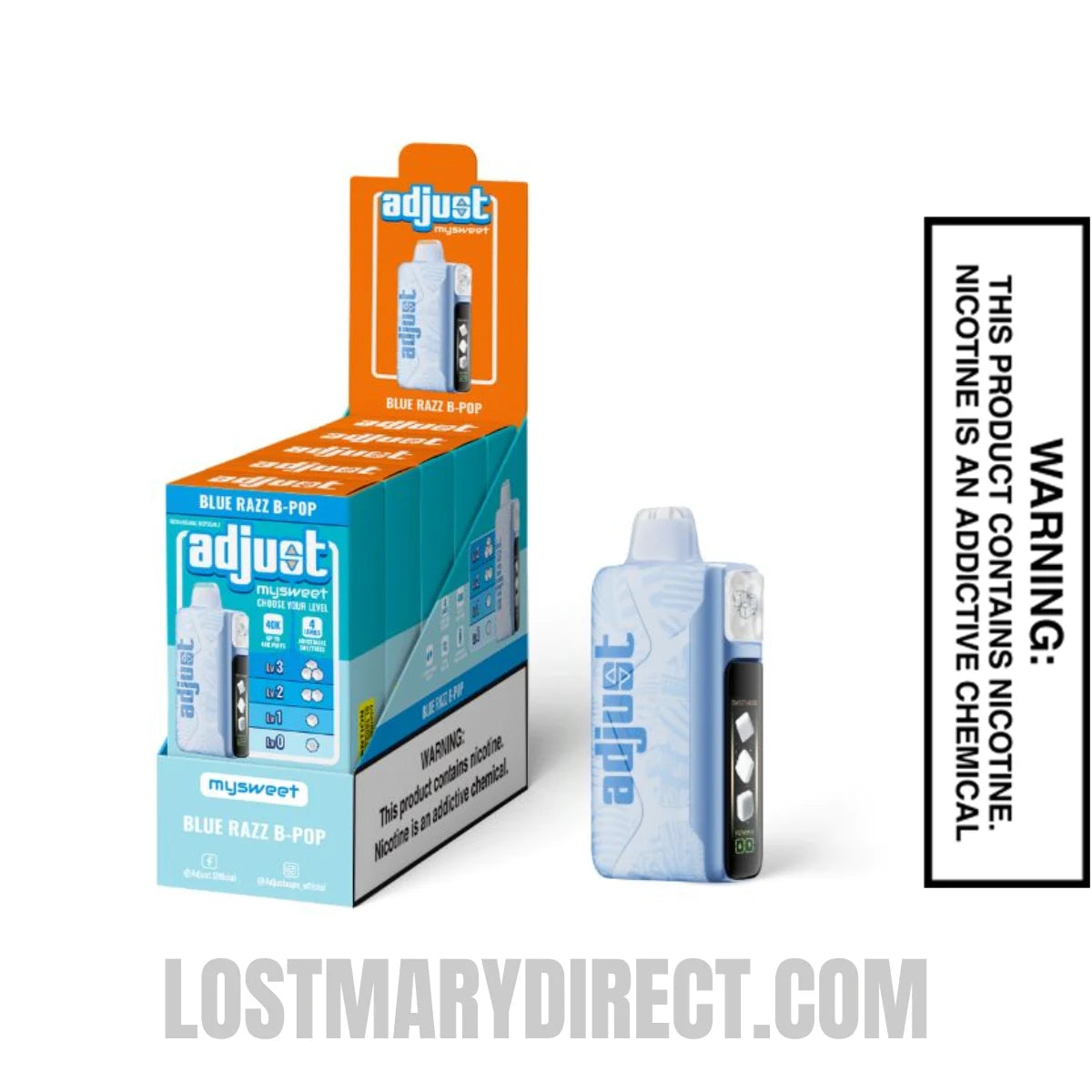 Blue Razz B-Pop Adjust MySweet 40K Disposable Vape with Bundle box
