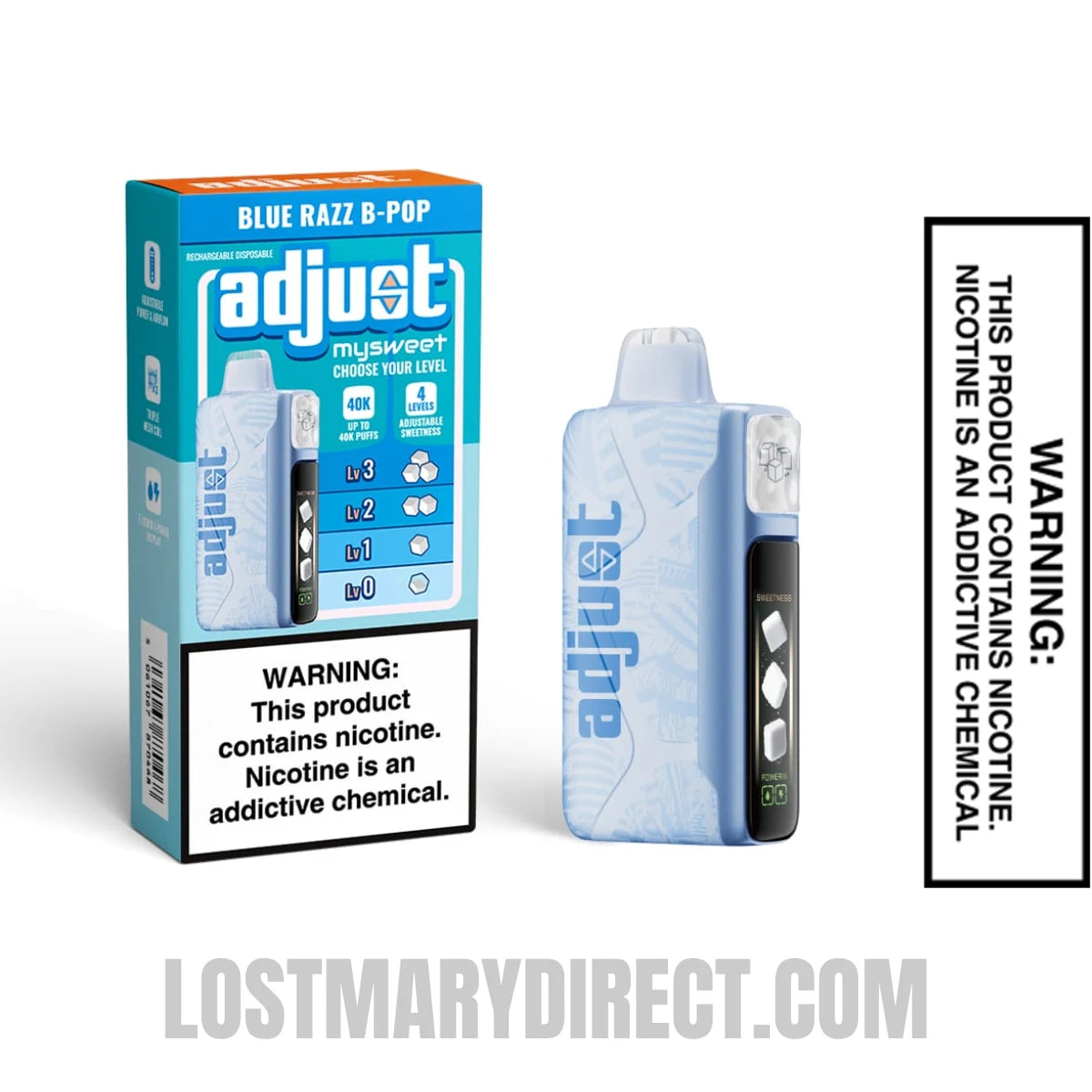 Blue Razz B-Pop Adjust MySweet 40K Disposable Vape with Package Box