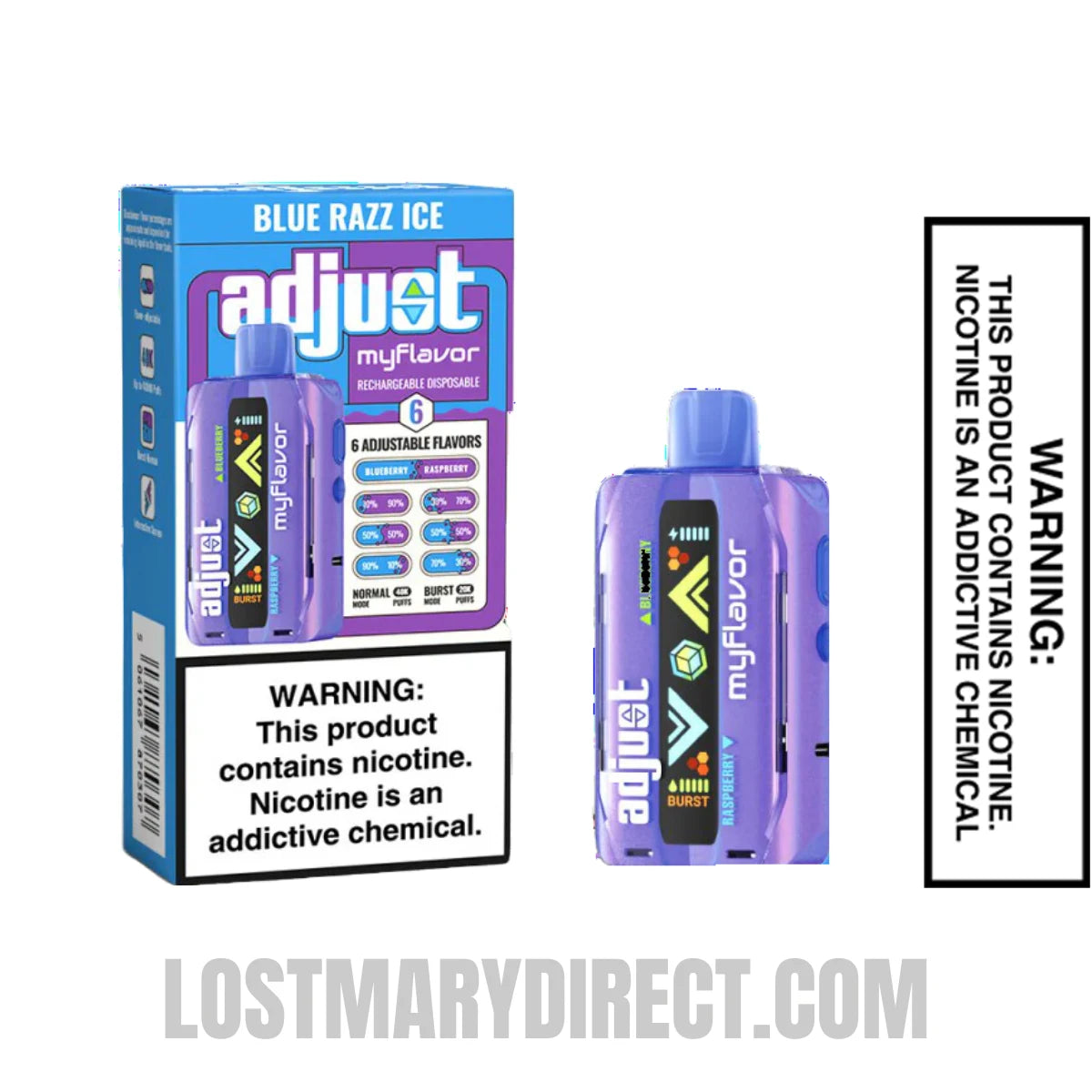 Blue Razz Ice Adjust MyFlavor 40K Disposable Vape with Package Box