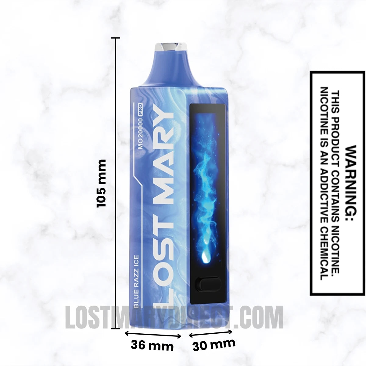 Blue Razz Ice Lost Mary MO20000 PRO Diposable Vape Dimension