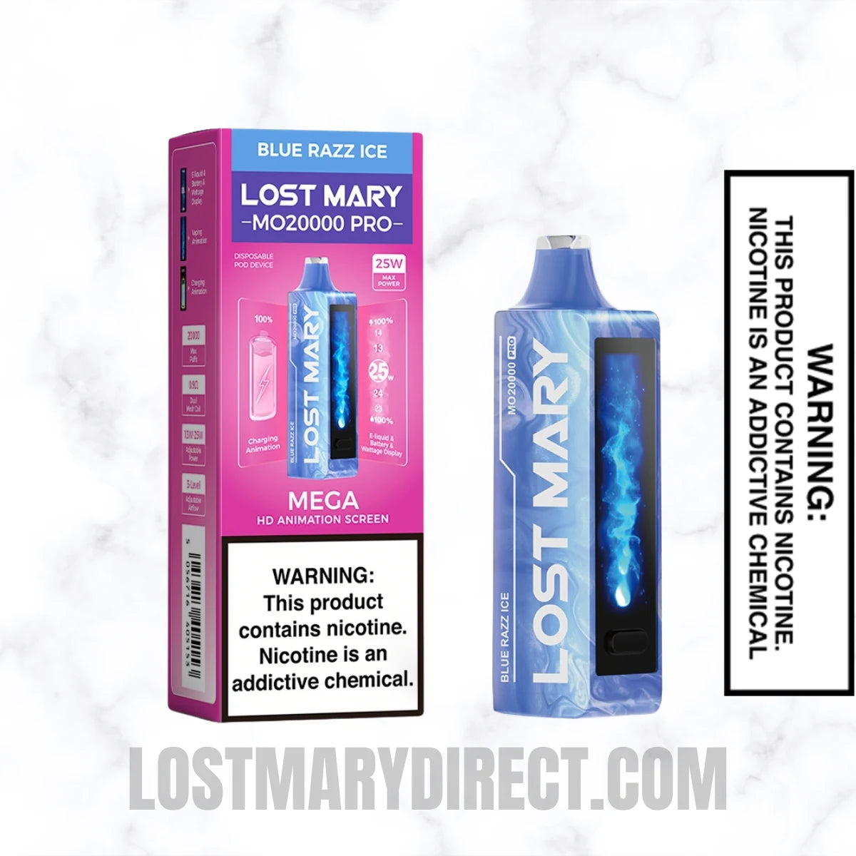 Blue Razz Ice Lost Mary MO20000 PRO Diposable Vape With Package Box