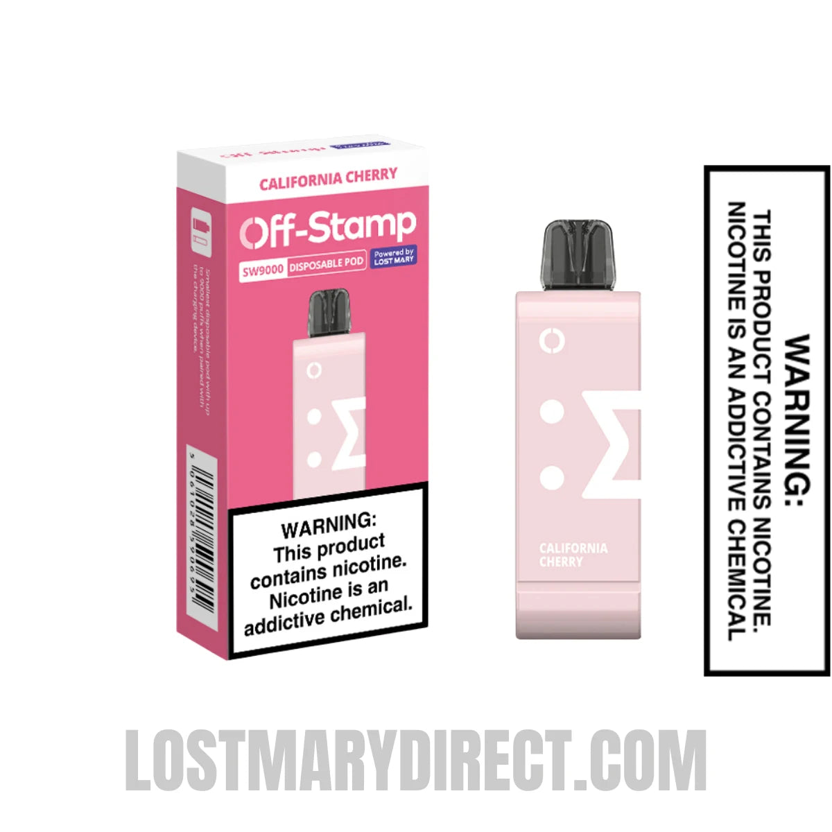 California Cherry Off Stamp SW9000 Disposable Pod With Package Box