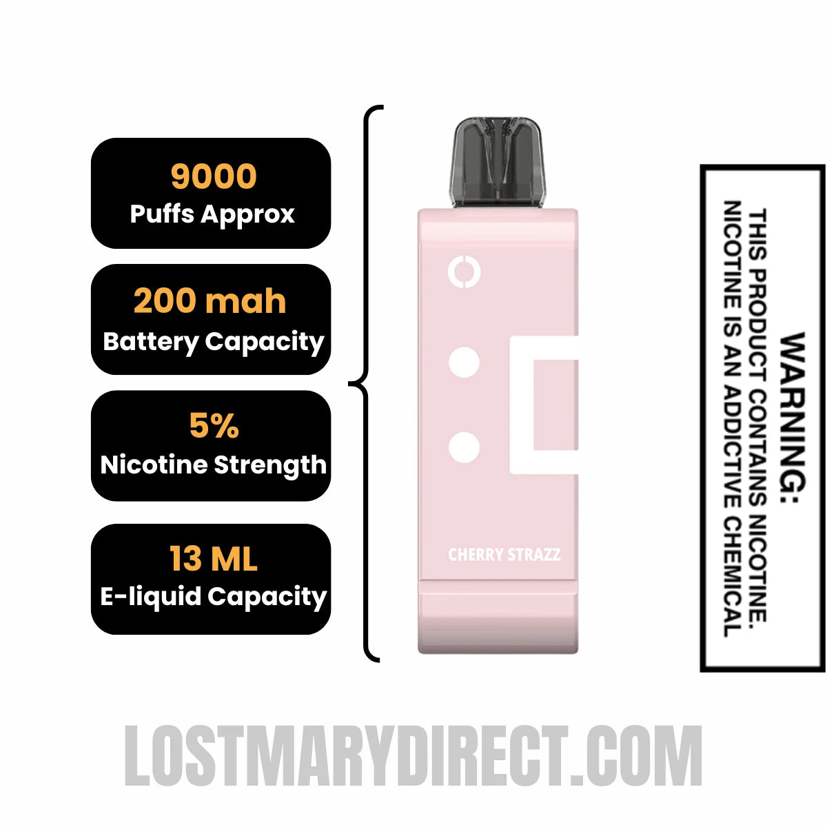 Cherry Strazz Off Stamp SW9000 Disposable Pod Specifications