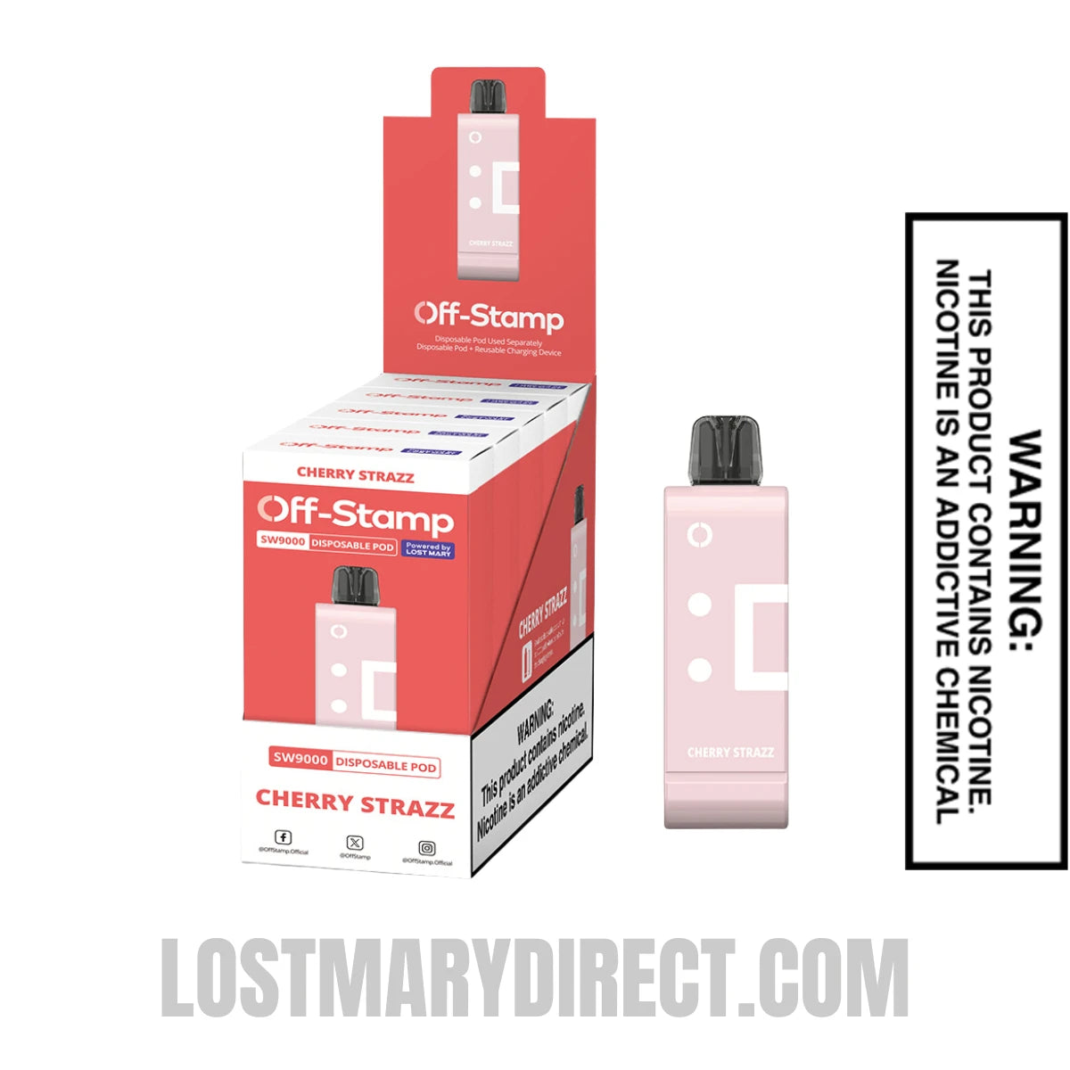 Cherry Strazz Off Stamp SW9000 Disposable Pod With Bundle Pack