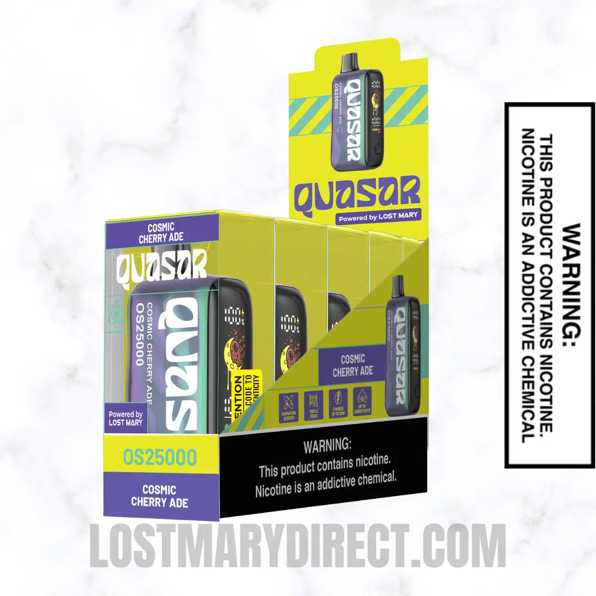 Cosmic Cherry Ade Lost Mary Quasar OS25000 Diposable Vape with pack of 5