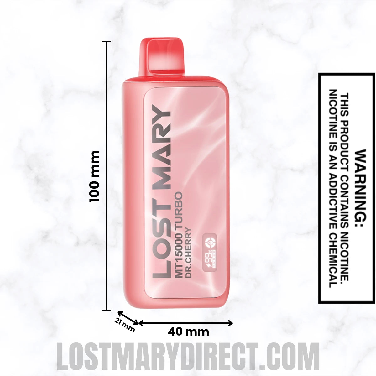 Dr. Cherry Lost Mary MT15000 TURBO Vape Dimension