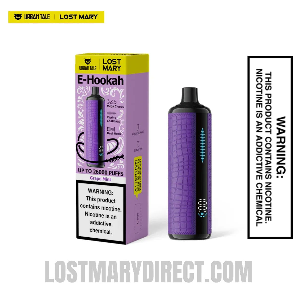 Grape Mint Lost Mary x Urban Tale E-Hookah Disposable Vape