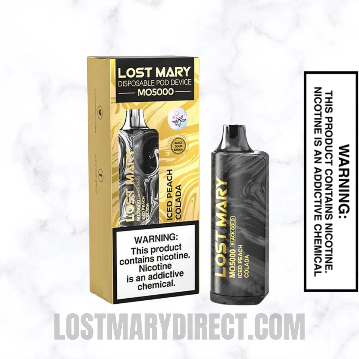 Iced Peach Colada Lost Mary MO5000 Disposable Vape With Package Box