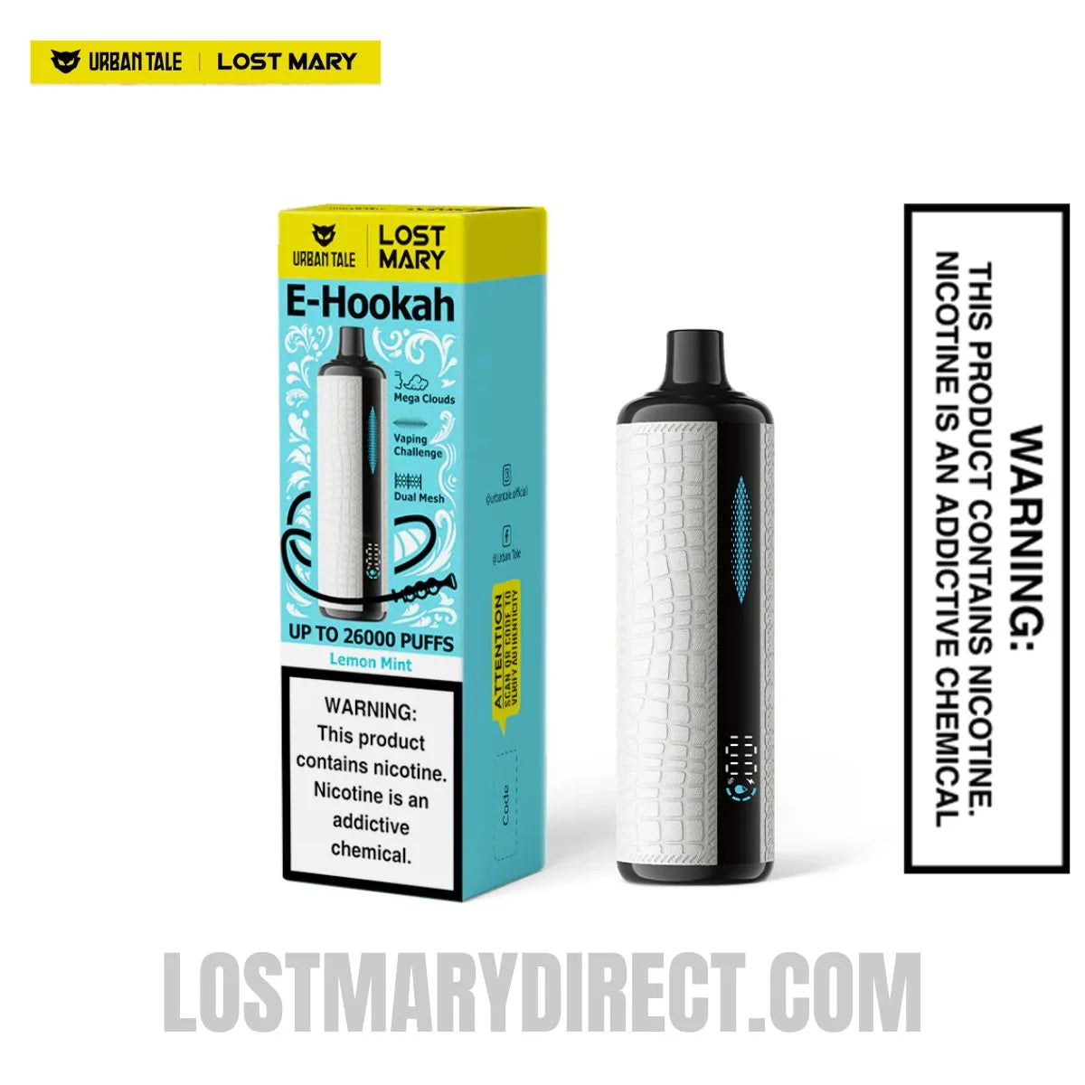 Lemon Mint Urban Tale x Lost Mary E-Hookah Disposable Vape