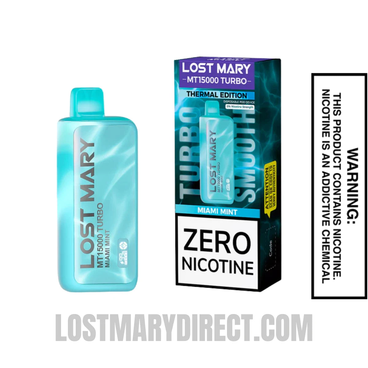 Miami Mint Lost Mary MT15000 Turbo Vape - 0% Nic With Package Box