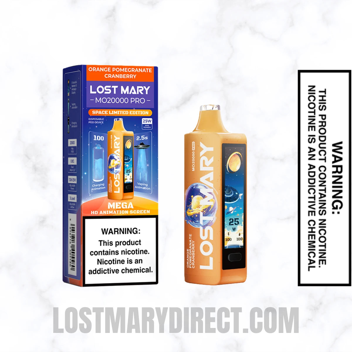 Orange Pomegranate Cranberry Lost Mary MO20000 PRO Diposable Vape With Package Box