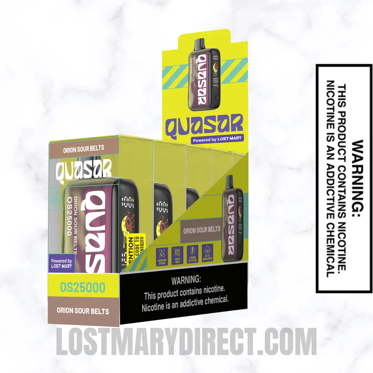 Orion Sour Belts Lost Mary Quasar OS25000 Diposable Vape with pack of 5