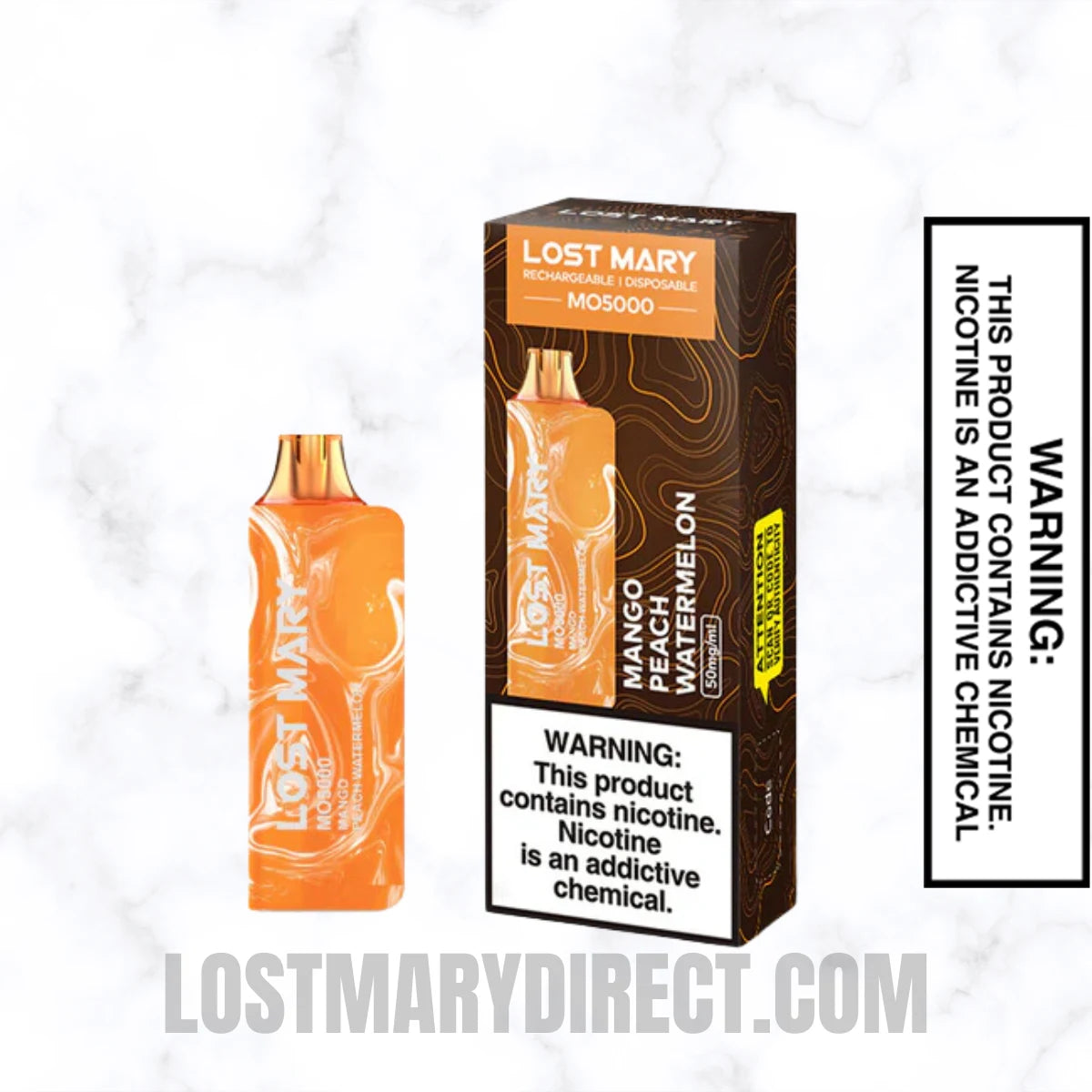 Peach Mango Watermelon Lost Mary MO5000 Disposable Vape With Package Box