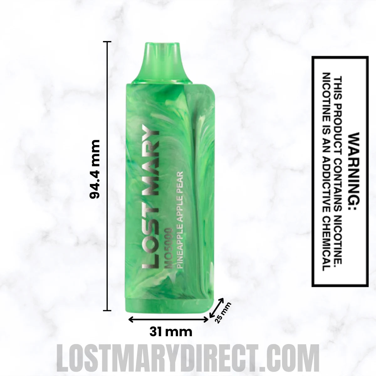 Pineapple Apple Pear Lost Mary MO5000 Disposable Vape Dimension