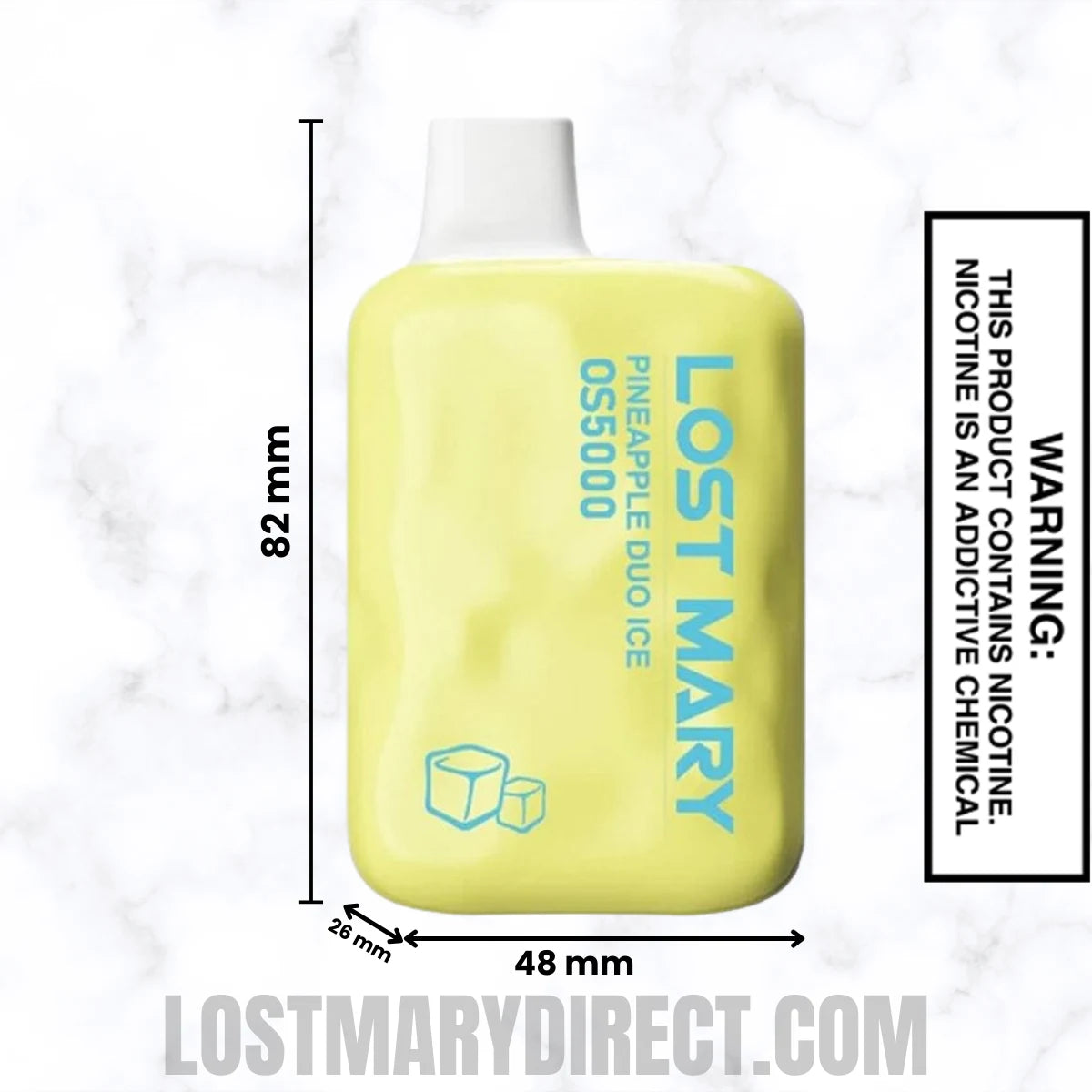 Pineapple Duo Ice Lost Mary OS5000 Frozen edition Vape Dimensions