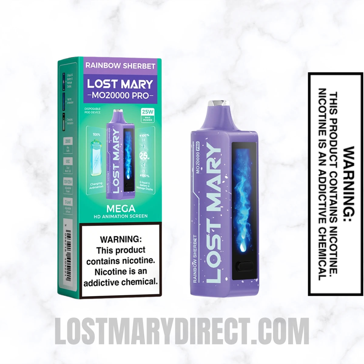 Rainbow Sherbet Lost Mary MO20000 PRO Diposable Vape With Package Box