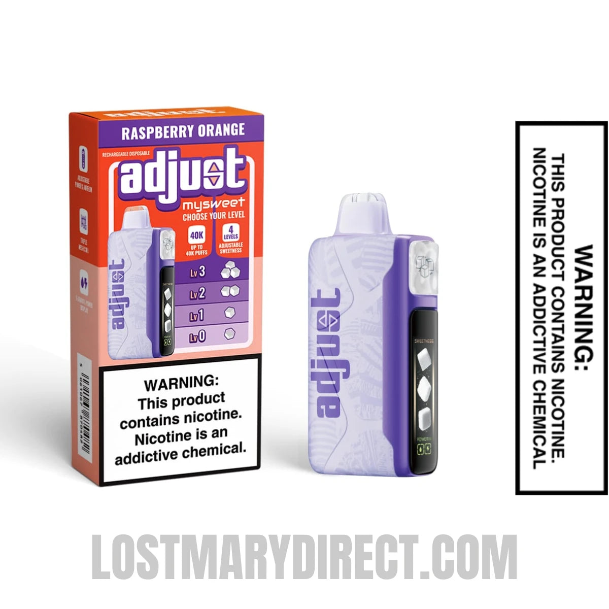 Raspberry Orange Adjust MySweet 40K Disposable Vape with Package Box