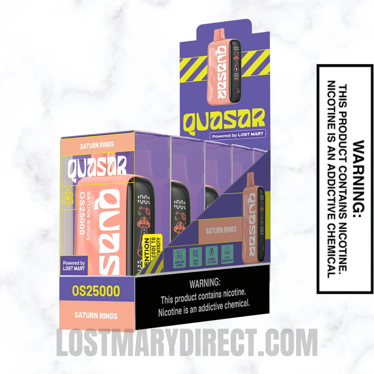 Saturn Rings Lost Mary Quasar OS25000 Diposable Vape with pack of 5