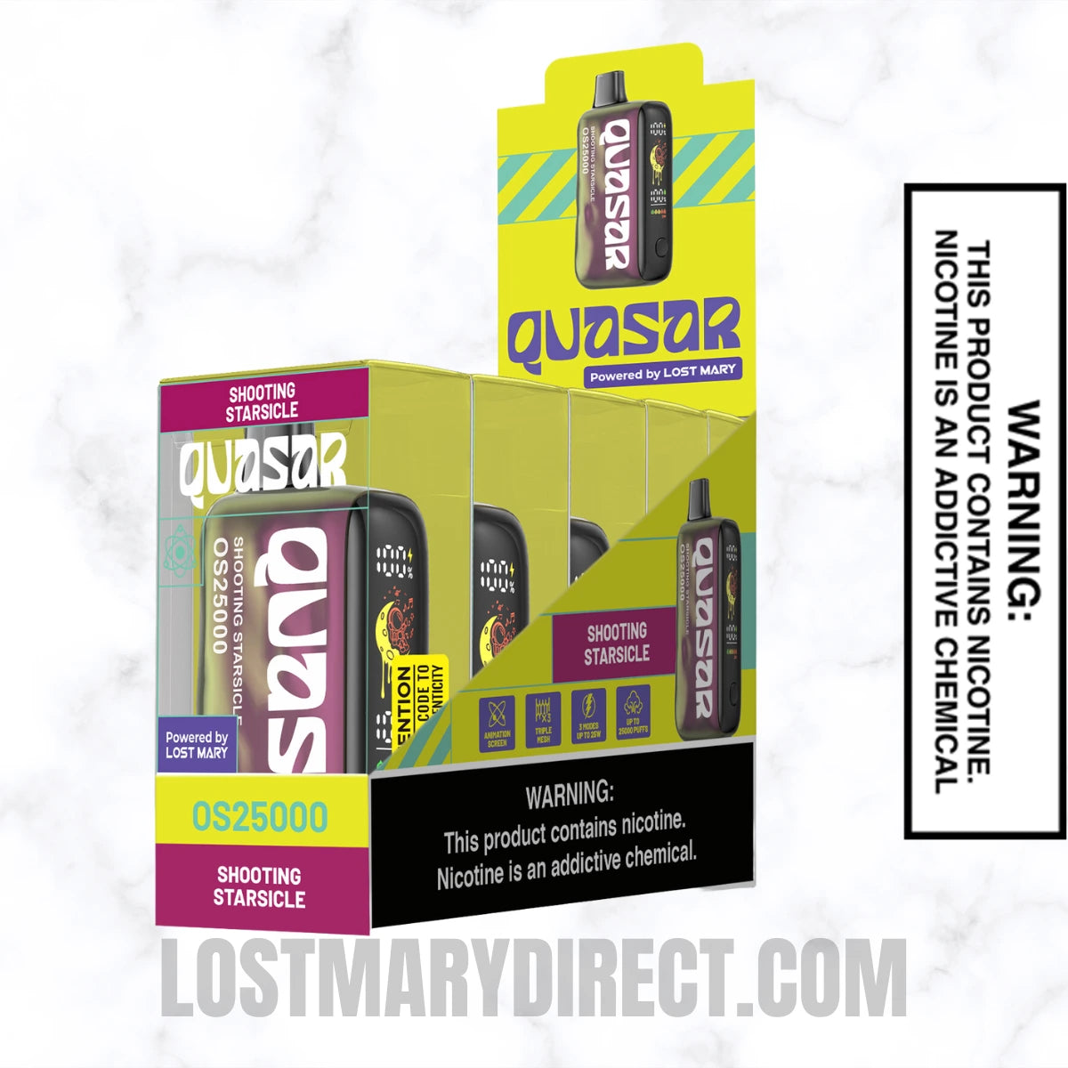 Shooting Starsicle Lost Mary Quasar OS25000 Diposable Vape with pack of 5