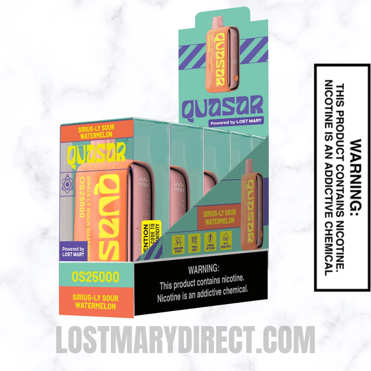 Sirius-ly Sour Watermely Lost Mary Quasar OS25000 Diposable Vape with pack of 5
