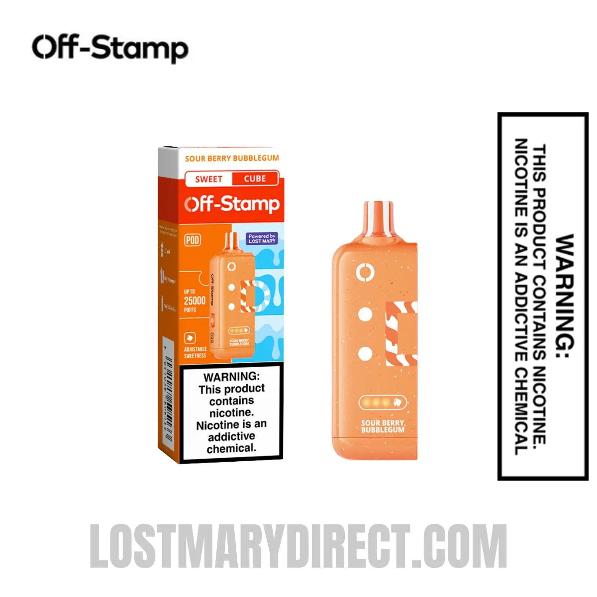 Sour Berry Bubblegum Off Stamp Sweet X-Cube Pod with Package