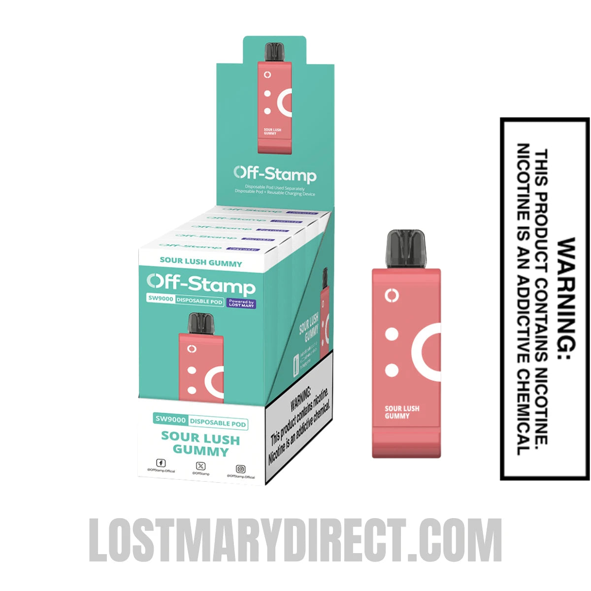 Sour Lush Gummy Off Stamp SW9000 Disposable Pod With Bundle Pack