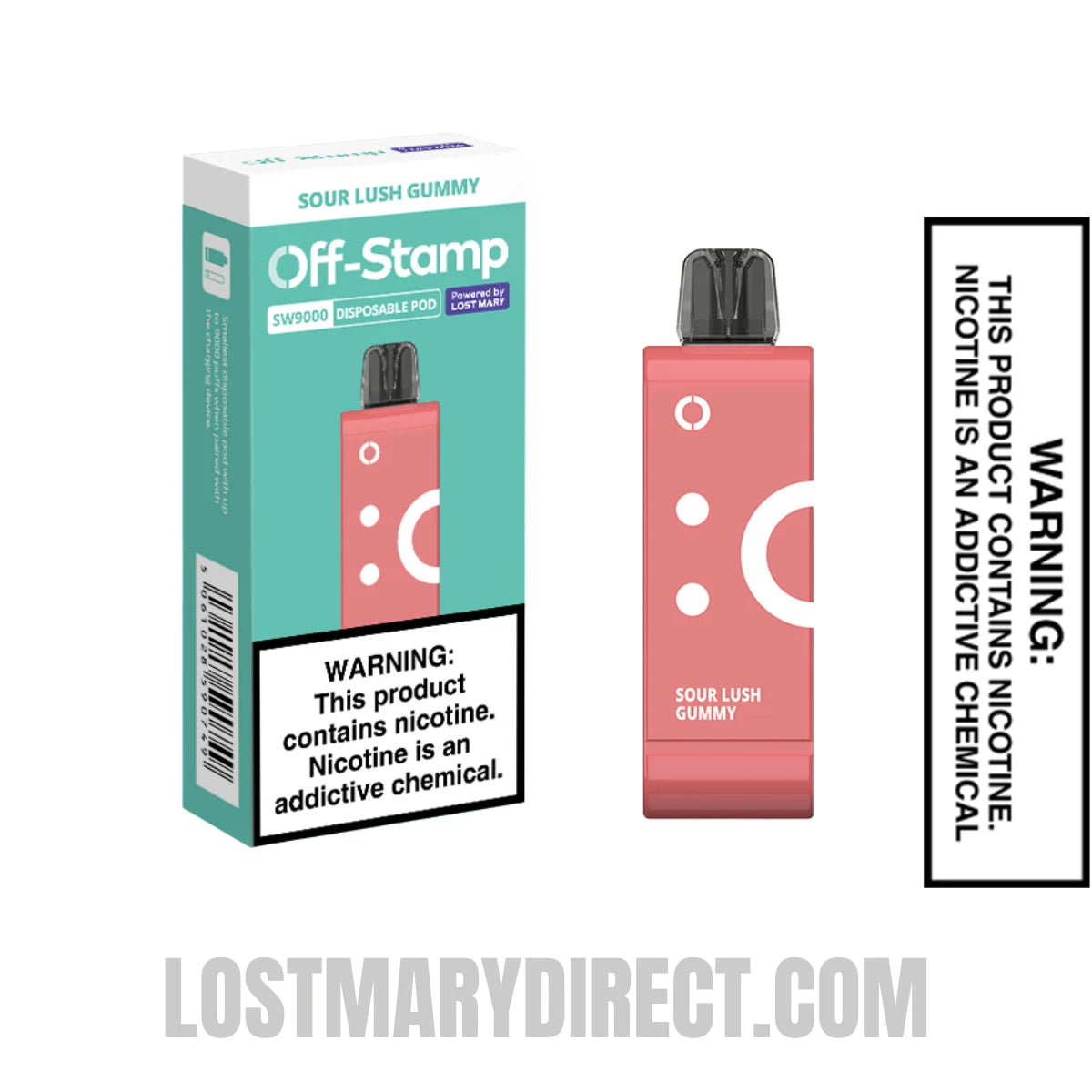Sour Lush Gummy Off Stamp SW9000 Disposable Pod With Package Box
