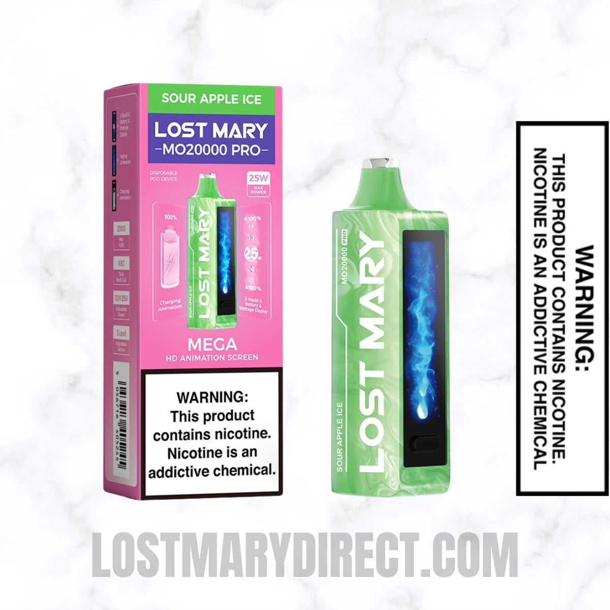 Sour Apple Ice Lost Mary MO20000 PRO Diposable Vape With Package Box