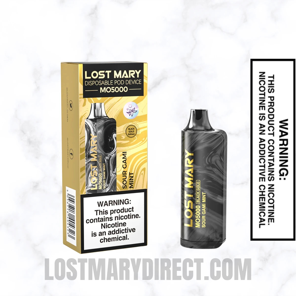Sour Gami Mint Lost Mary MO5000 Disposable Vape With Package Box