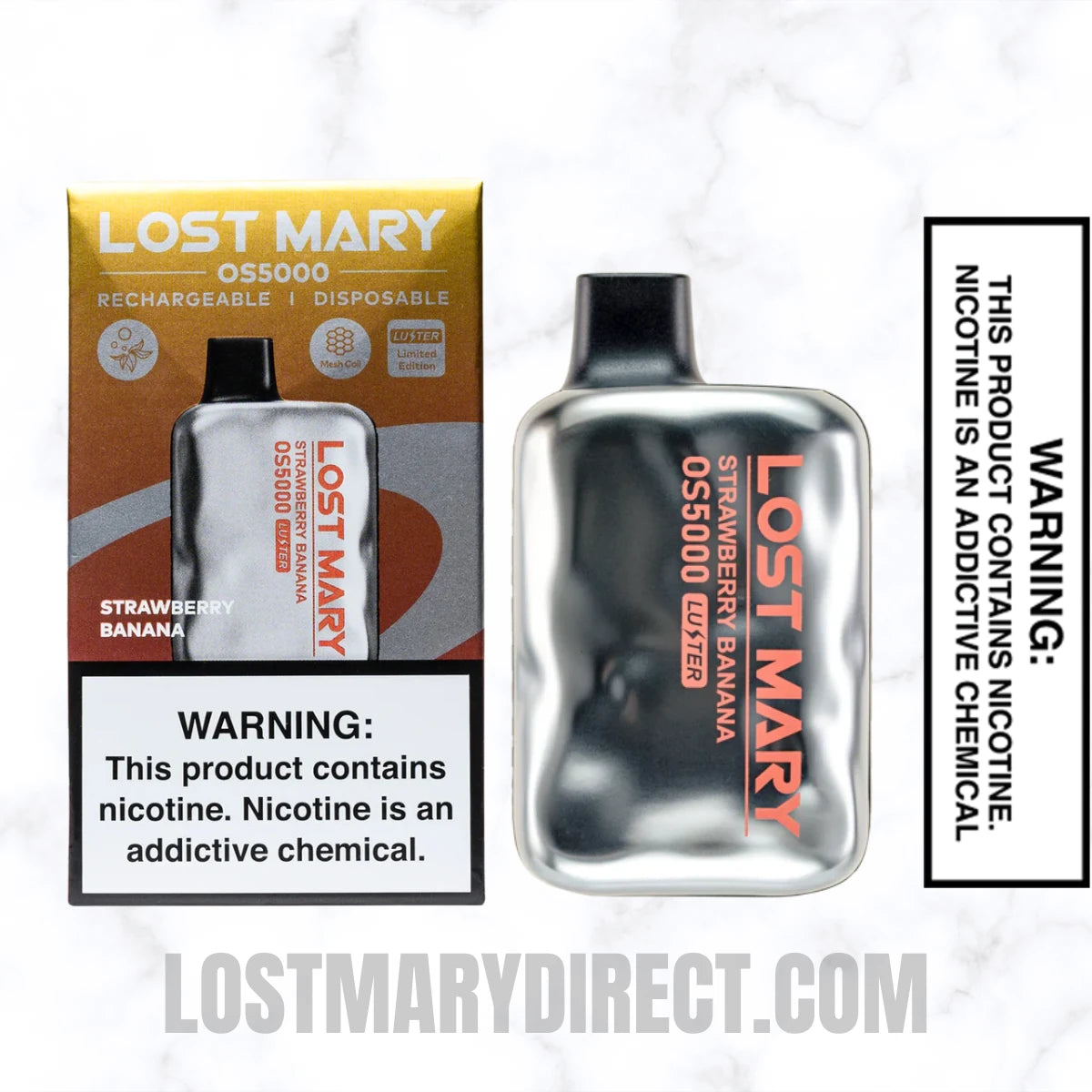 Strawberry Banana Lost Mary OS5000 Luster Edition Vape With Package Box