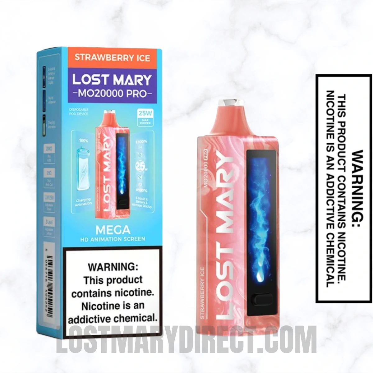 Strawberry Ice Lost Mary MO20000 PRO Diposable Vape with package box