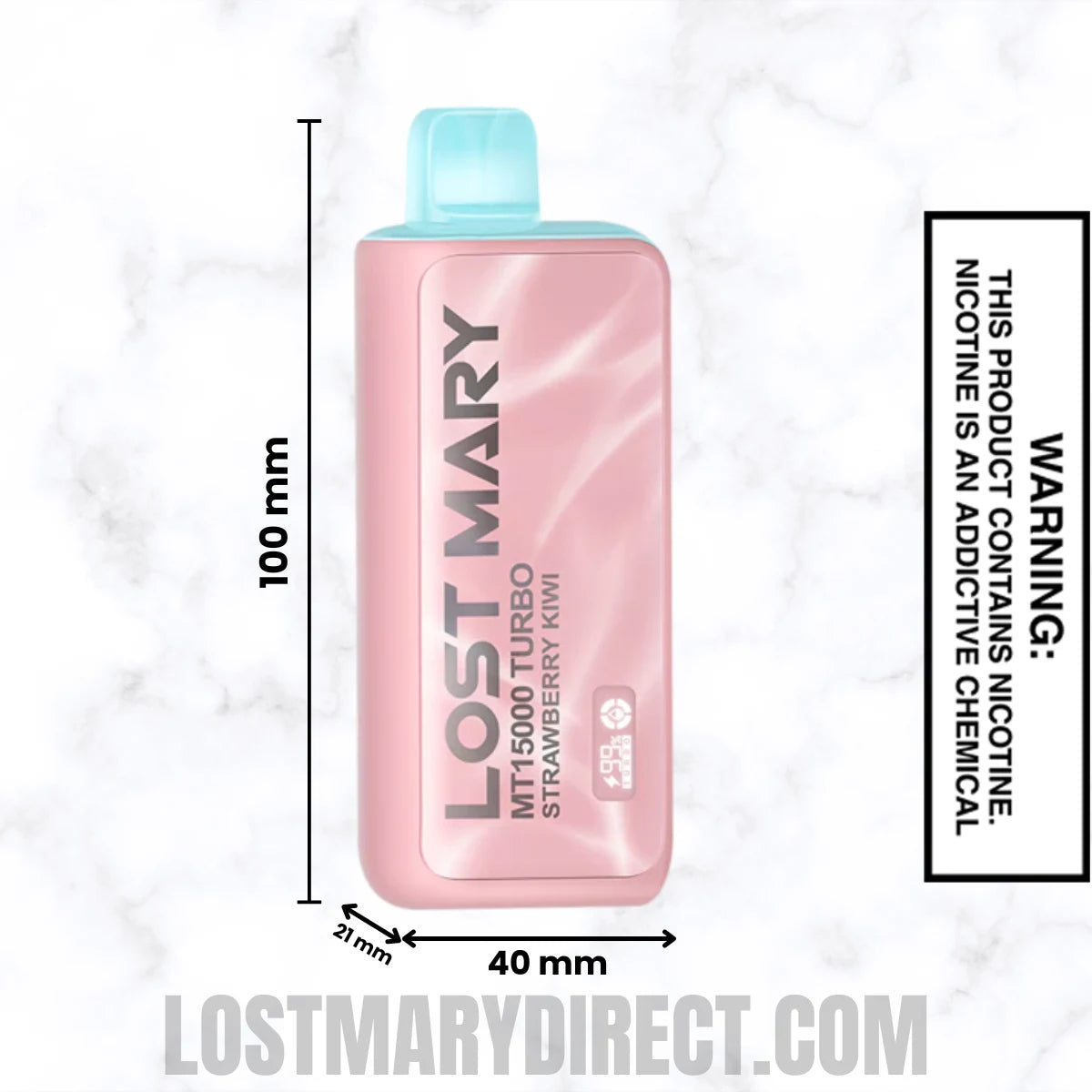 Strawberry Kiwi Lost Mary MT15000 TURBO Vape Dimension