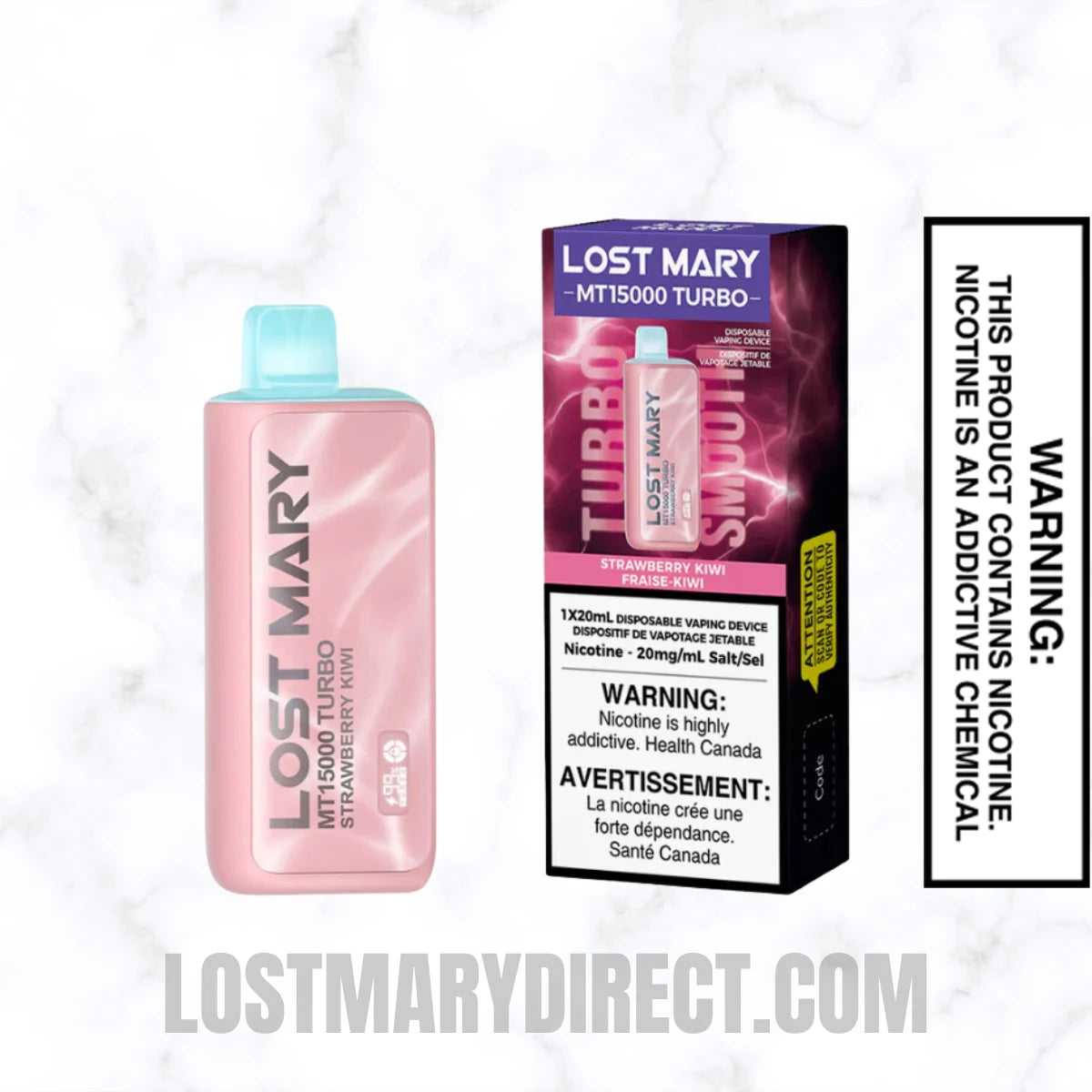 Strawberry Kiwi Lost Mary MT15000 TURBO Vape With Package Box