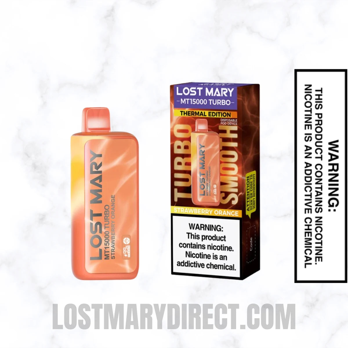 Strawberry Orange Lost Mary MT15000 TURBO Vape With Package Box