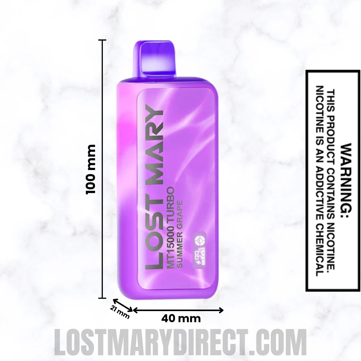 Summer Grape Lost Mary MT15000 TURBO Vape Dimension