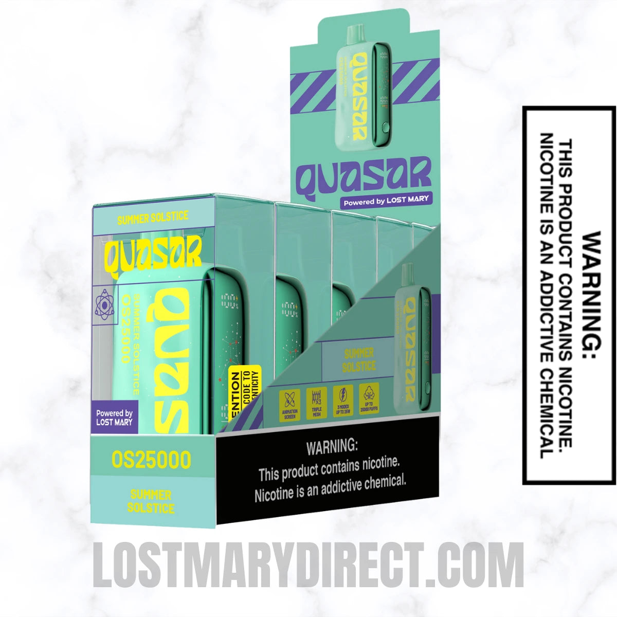 Summer Solstice Lost Mary Quasar OS25000 Diposable Vape with pack of 5