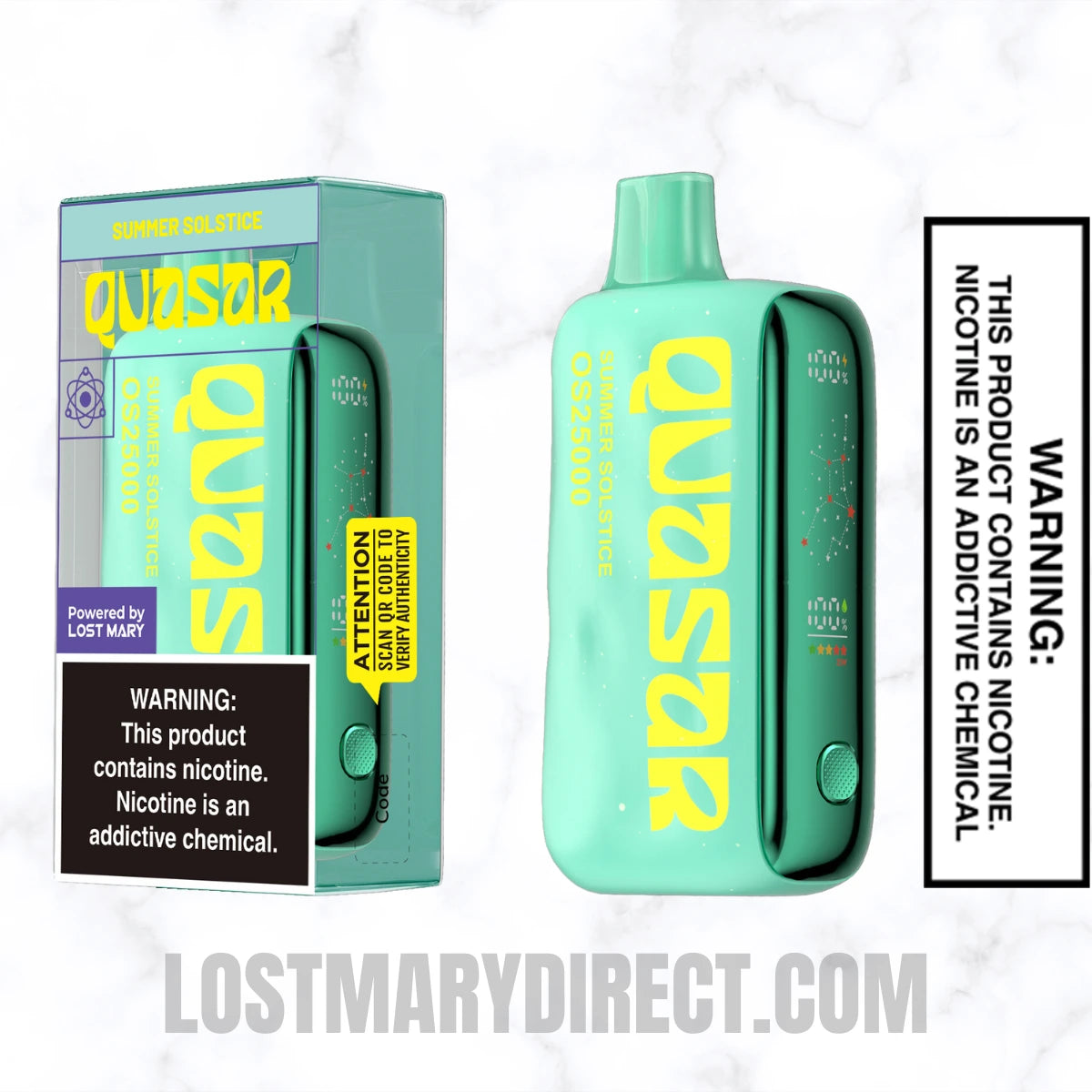 Summer Solstice Lost Mary Quasar OS25000 Diposable Vape with package box