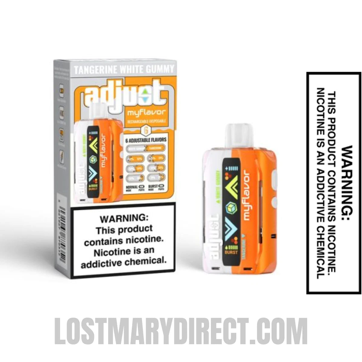 Tangerine White Gummy Adjust MyFlavor 40K Disposable Vape with Package Box