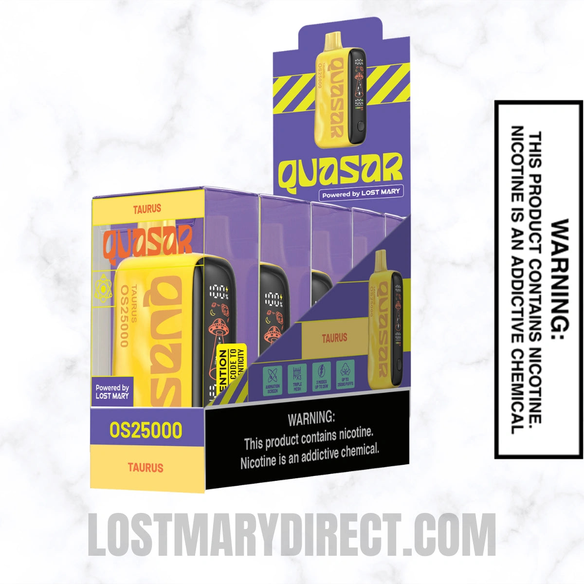 Taurus  Lost Mary Quasar OS25000 Diposable Vape with pack of 5