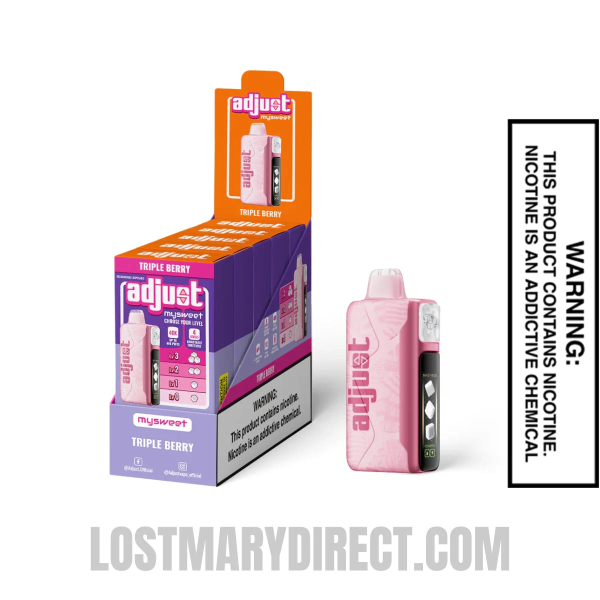 Triple Berry Adjust MySweet 40K Disposable Vape with Bundle box