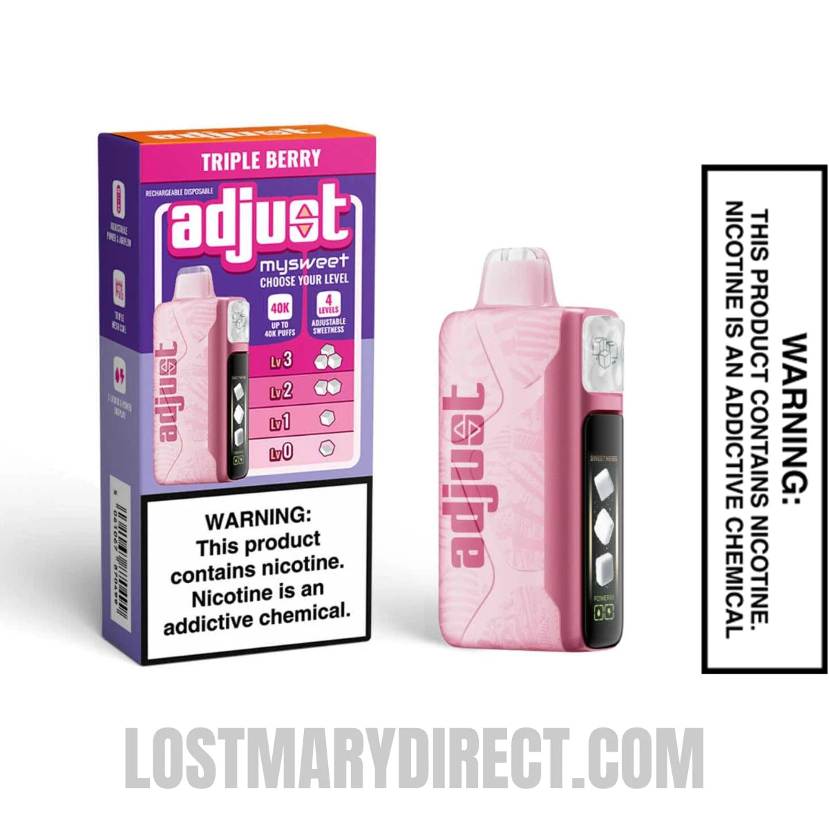 Triple Berry Adjust MySweet 40K Disposable Vape with Package Box