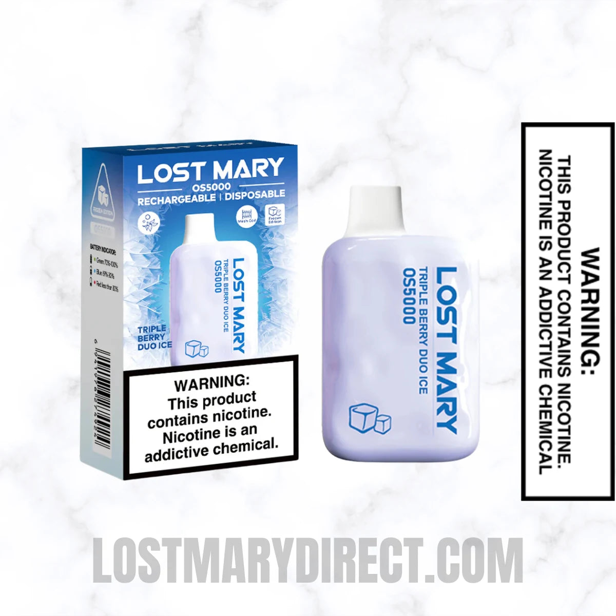 Triple Berry Duo Ice Lost Mary OS5000 Frozen edition Vape With Package Box