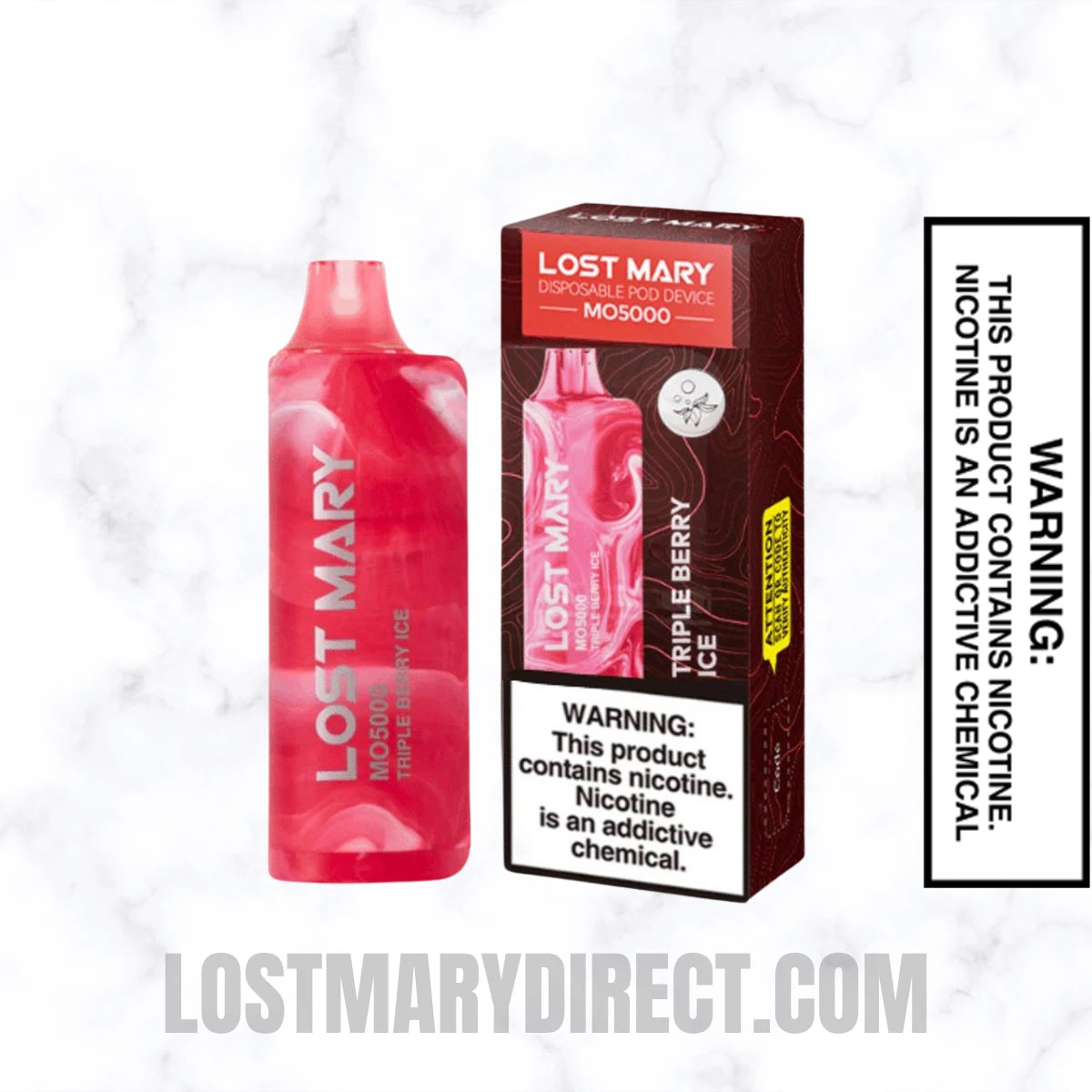 Triple Berry Ice Lost Mary MO5000 Disposable Vape With Package Box