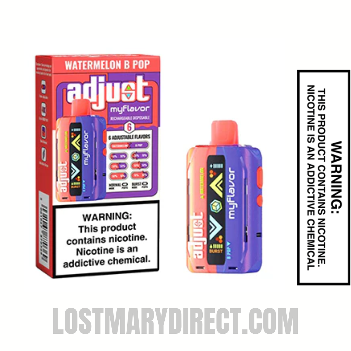 Watermelon B-Pop Adjust MyFlavor 40K Disposable Vape with Package Box